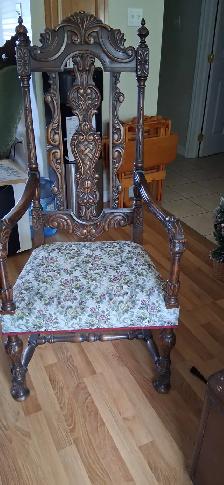 Antique 19th century oak thrown chairs - Photo 3