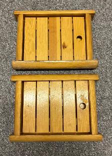 Vintage Handcrafted Japanese Wooden Serving Trays - Set of 2 - Photo 3