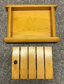 Vintage Handcrafted Japanese Wooden Serving Trays - Set of 2 - Photo 4