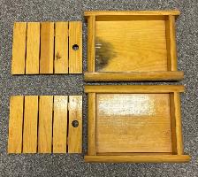 Vintage Handcrafted Japanese Wooden Serving Trays - Set of 2 - Photo 6