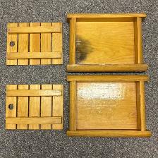 Vintage Handcrafted Japanese Wooden Serving Trays - Set of 2 - Photo 7