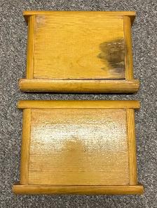 Vintage Handcrafted Japanese Wooden Serving Trays - Set of 2 - Photo 8