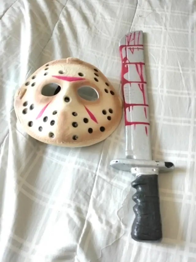 Halloween costume Jason's mask n matchette