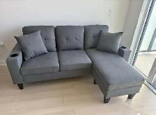 Space Saver:  3 Seater L-Shape Sofa with FREE Delivery