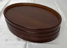 Minimalist Solid Walnut Wood Serving Tray – Oval - Photo 2