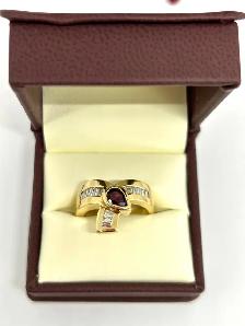 14k vintage bypass Ruby Diamond Ring - Photo 2