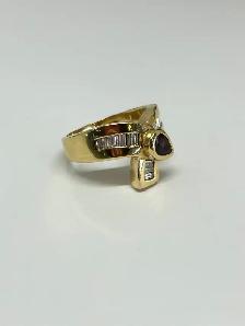 14k vintage bypass Ruby Diamond Ring - Photo 6