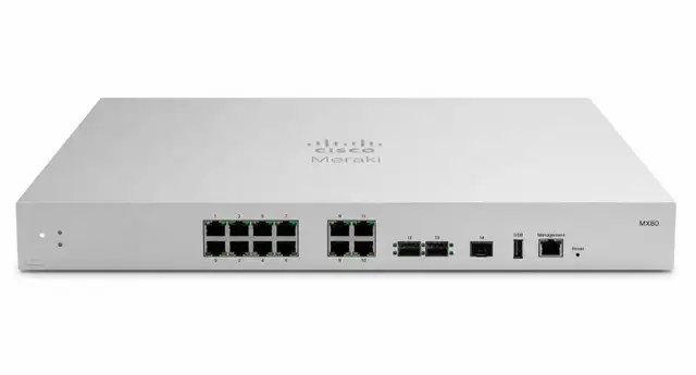 Used Cisco Meraki MX80-HW Cloud-Managed Security Appliance