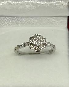 10k WG Diamond Floral Ring