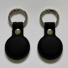 Black Silicone AirTag Keychain Case - Set of 2 - Photo 2