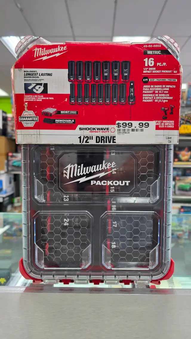 Milwaukee 1/2' Drive Impact Socket Packout Kit - BRAND NEW