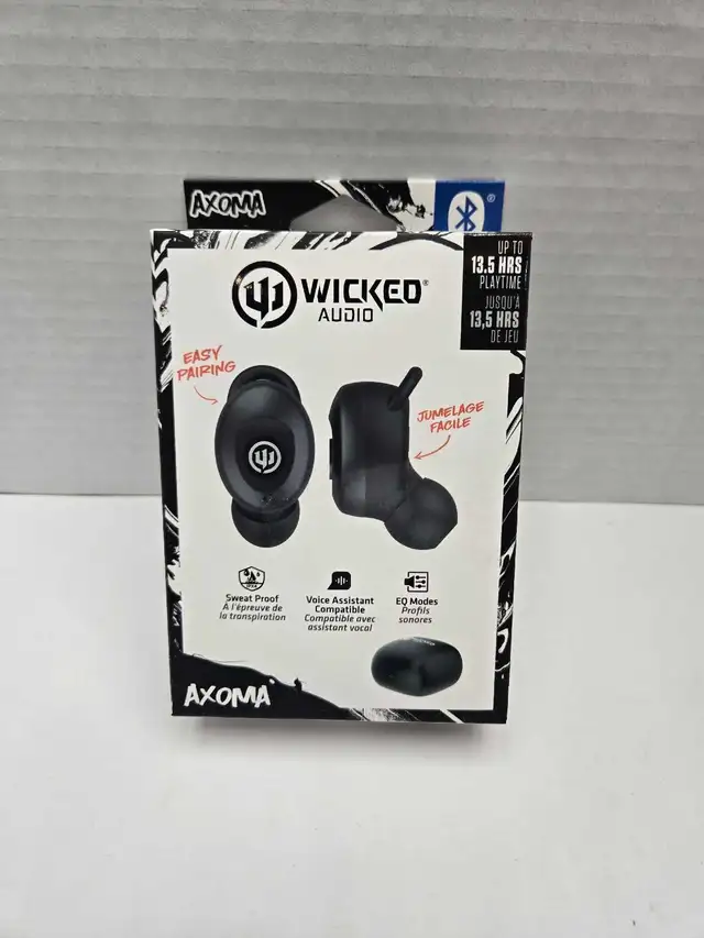 Wicked Audio Axoma Wireless Bluetooth Earbuds - Black NEW