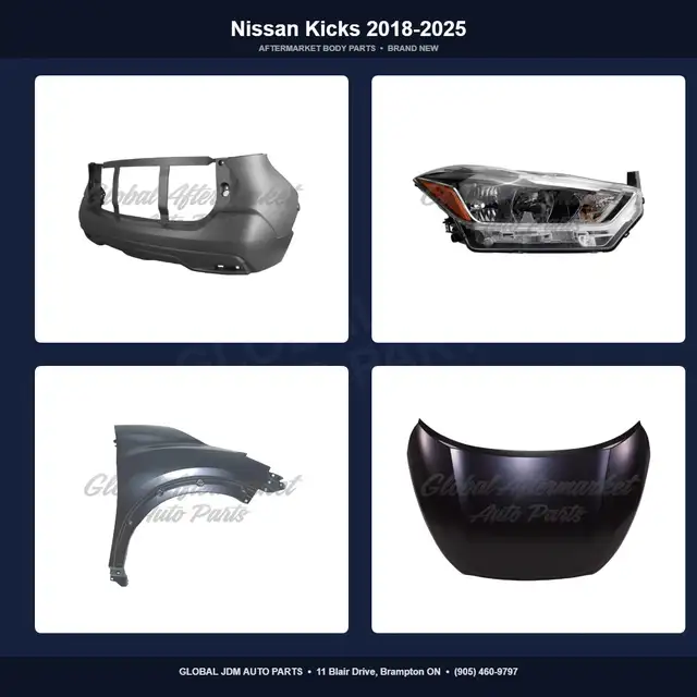 Nissan Kicks 2018-2025 Bumper Absorber Grille Fender Mirror