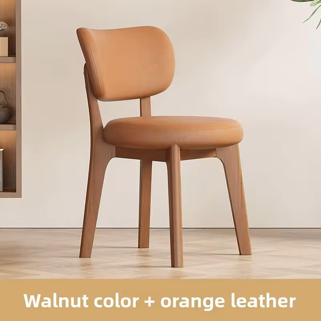 Modern Solid Wood Dining Chairs with Soft Leather Backrest – $12