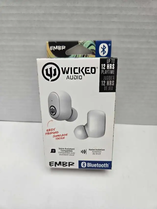 Wicked Audio Embr Bluetooth Earbuds - White NEW