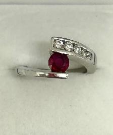 18k WG bypass Ruby and Diamond Ring - Photo 2
