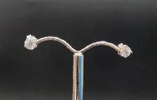 10k Solid Gold Earrings, Hoops, Cross, Studs with Diamonds - Photo 2