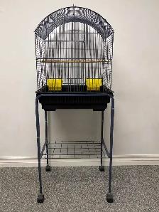 Navy Blue Bird Cage with Rolling Stand