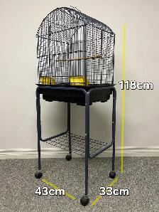 Navy Blue Bird Cage with Rolling Stand - Photo 2