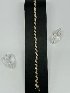 10k Wavy S shape Diamond Bracelet