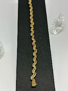 10k Wavy S shape Diamond Bracelet - Photo 3