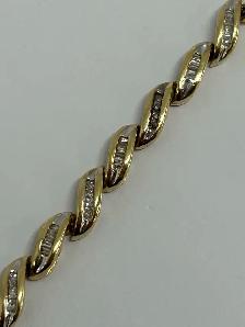 10k Wavy S shape Diamond Bracelet - Photo 7