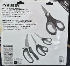NEW SEALED HUSKY 3-PACK TITANIUM SCISSORS SET   BONUS SHEARS $15 - Photo 2