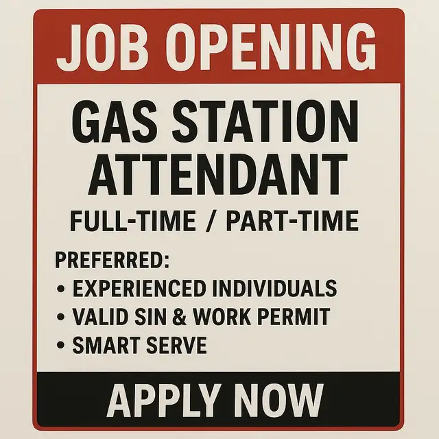 Job Opening: Gas Station Attendant – Full-Time/Part-Time