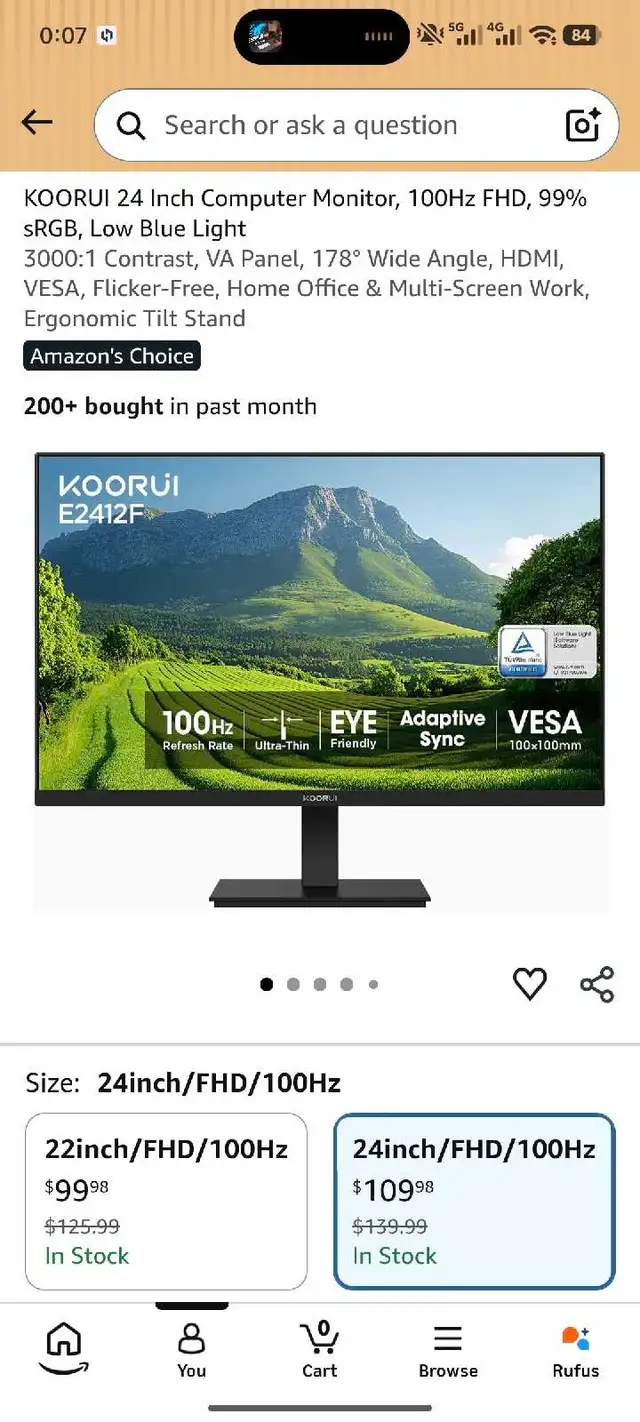 Koorui 24 Inch Computer Monitor