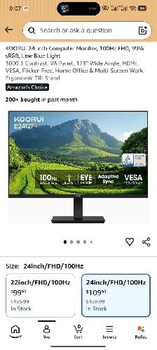 Koorui 24 Inch Computer Monitor