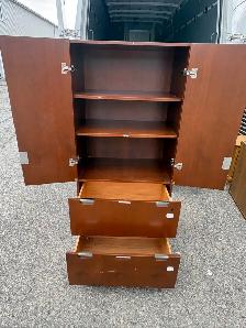Free delivery used Wooden Cabinet with Shelves and Drawers
