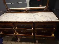 Free delivery used Antique marble Dresser with Mirror - Photo 6
