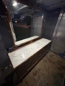 Free delivery used Antique marble Dresser with Mirror - Photo 9