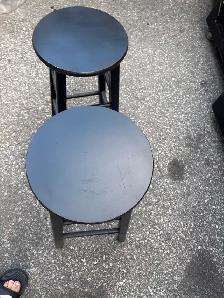 Free delivery used Set of 2 Black Bar Stools - Photo 5