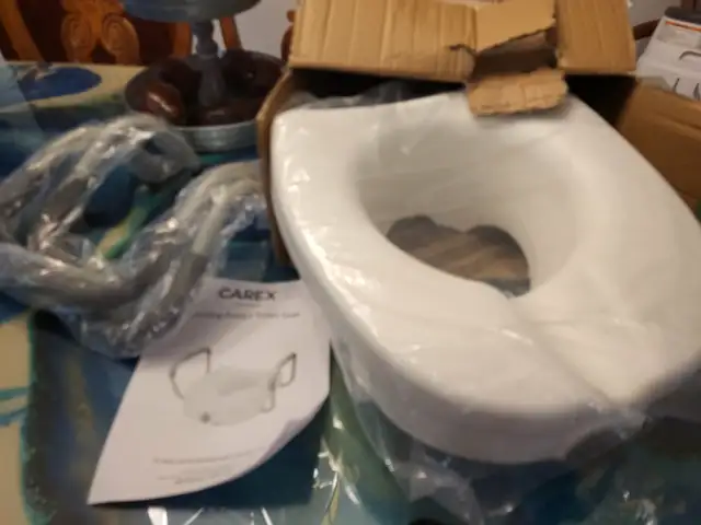 Carex E-Z Lock Raised Toilet Seat with Handles - 5 Inch