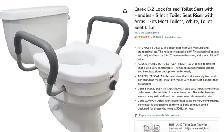 Carex E-Z Lock Raised Toilet Seat with Handles - 5 Inch - Photo 2