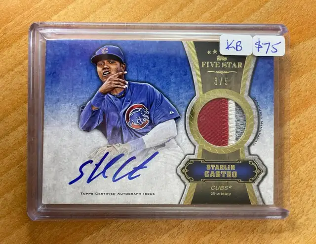 2012 Topps Five Star Patch Autographs #SC Starlin Castro #'d 3/5