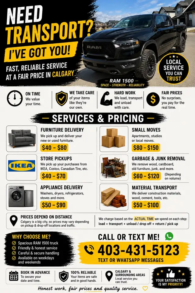 Moving • Furniture Delivery • Junk Removal