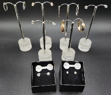 14k Solid Gold Earrings, Hoops, Studs with Diamonds..