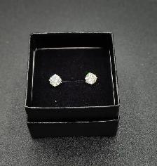 14k Solid Gold Earrings, Hoops, Studs with Diamonds.. - Photo 2