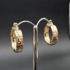 14k Solid Gold Earrings, Hoops, Studs with Diamonds.. - Photo 3