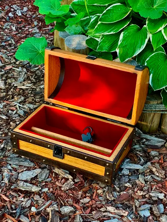 Solid Oak Treasure Chest