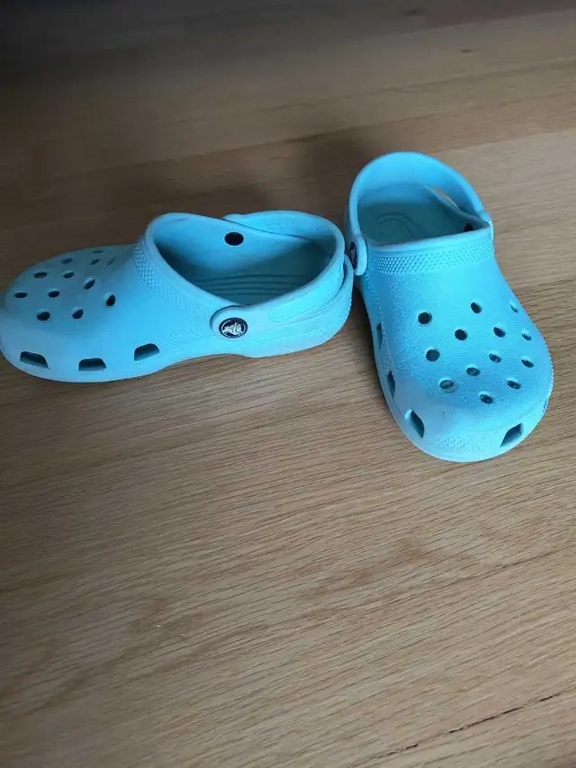 Light blue Crocs, junior size 1 - $10