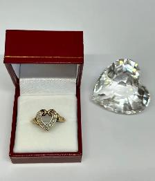 10k vintage Open Heart Diamond Ring - Photo 2