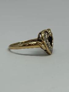 10k vintage Open Heart Diamond Ring - Photo 5