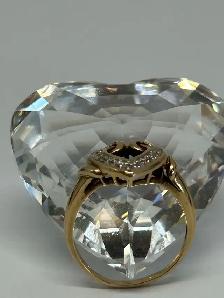 10k vintage Open Heart Diamond Ring - Photo 8