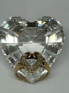 10k vintage Open Heart Diamond Ring - Photo 9
