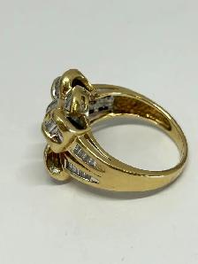 10 K Vintage Diamond Bow Cocktail Ring - Photo 6