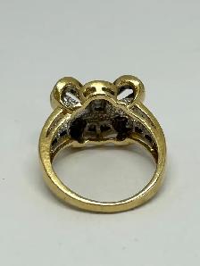 10 K Vintage Diamond Bow Cocktail Ring - Photo 7