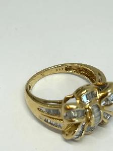 10 K Vintage Diamond Bow Cocktail Ring - Photo 8